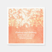 String Lights  perzik en gouden bruiloft Servet (Voorkant)