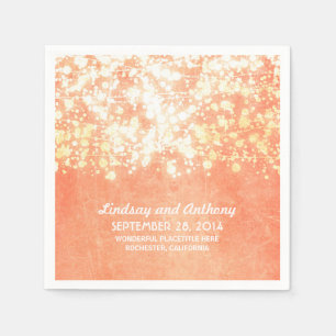 String Lights perzik en gouden bruiloft Servet