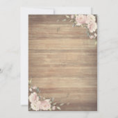 String Lights Pink Flowers Wood Quinceañera Kaart (Achterkant)