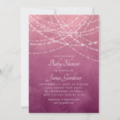 String Lights Pink Girl Baby shower Kaart (Voorkant)
