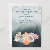 String Lights Pumpkin Harvest Thanksgiving Dinner Kaart (Voorkant)