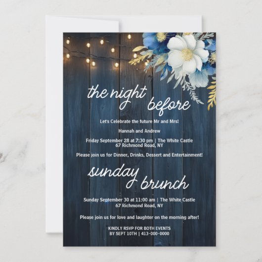 String Lights repetitie diner en zondag brunch Kaart (Voorkant)