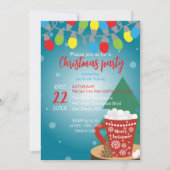 String Lights Rode Mok Gezellig Winter Kerstfeest Kaart (Voorkant)