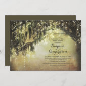 String Lights Rustic Tree  vrijgezellenfeest Kaart (Voorkant / Achterkant)