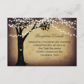 String Lights Rustic Tree Wedding Carte Réception (Devant)