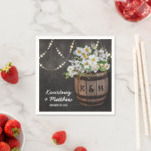 String Lights Rustic Vineyard White Floral Wedding Servet (Insitu)