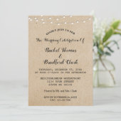 String Lights Rustic Wedding Celebration Custom Kaart (Staand voorkant)