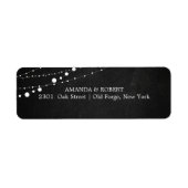 String Lights Rustic Wedding Chalkboard Etiket (Voorkant)