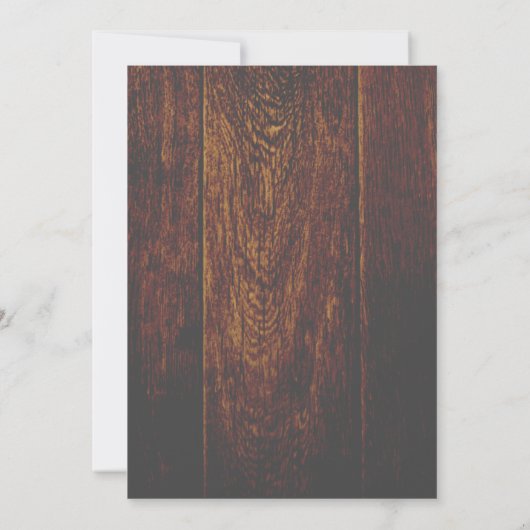 String Lights Rustic Wood Engagement Party Uitnodi Kaart (Achterkant)