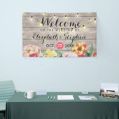 String Lights Rustic Wood Floral Wedding Banner (Beurs)
