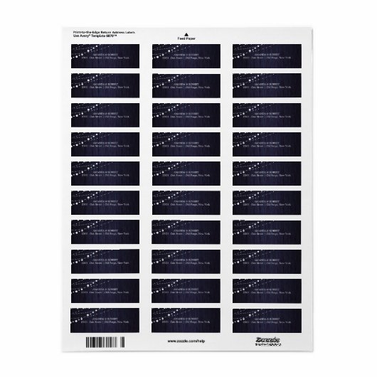 String Lights Rustic Wood Wedding Navy Blue Etiket (Full Sheet)