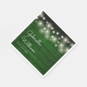 String Lights Rustiek Groen Hout Elegant Script Servet (Hoek)