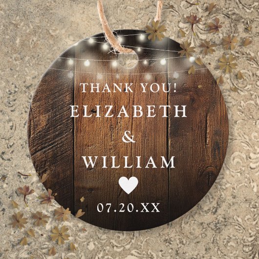 String Lights Rustiek Hout Boho Schuur Huwelijk Bedankjes Labels