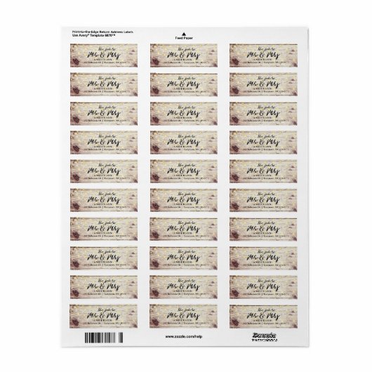 String Lights Rustiek Hout De Toekomst Mr en Mrs Etiket (Full Sheet)