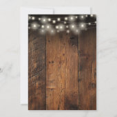 String Lights Rustiek Hout Schuur Boho Huwelijk Save The Date (Achterkant)