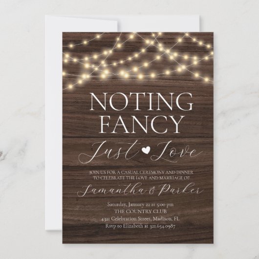 String Lights Rustiek Niets Fancy Gewoon Liefde Kaart (Voorkant)