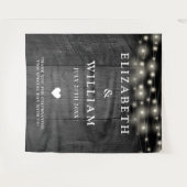 String Lights Rustiek Zwart Hout Foto Achtergrond Wandkleed (Voorkant (horizontaal))