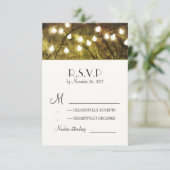 String Lights Rustieke Bomen Bruiloft RSVP Kaarten Kaartje (Staand voorkant)