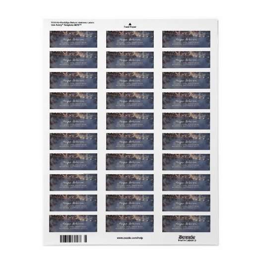 String Lights rustieke boom bruiloft Etiket (Full Sheet)