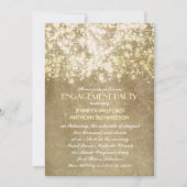 String Lights Rustieke verlovingsfeest Kaart (Voorkant)