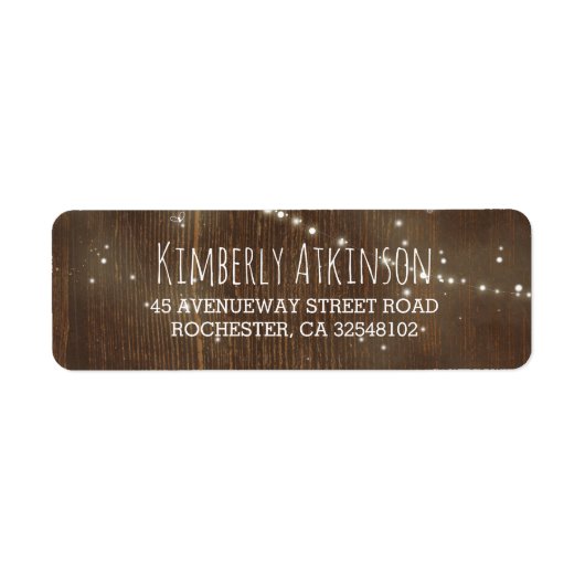 String Lights Schuur Hout Rustiek Etiket (Voorkant)