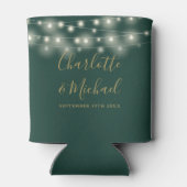 String Lights Signature Script Groen Goud Bruiloft Blikjeskoeler (Achterkant)