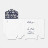 String Lights Signature Script Navy White Wedding Bedankdoosjes (Uitgevouwen)