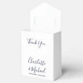 String Lights Signature Script Navy White Wedding Bedankdoosjes (Geopend)