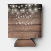 String Lights Signature Script Rustieke Houten Bru Blikjeskoeler (Voorkant)