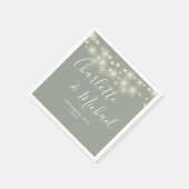 String Lights Signature Script Sage Green Wedding Servet (Hoek)