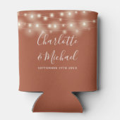 String Lights Signature Script Terracotta Bruiloft Blikjeskoeler (Achterkant)