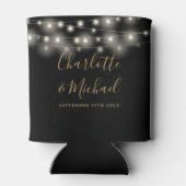 String Lights Signature Script Zwart Goud Bruiloft Blikjeskoeler (Achterkant)