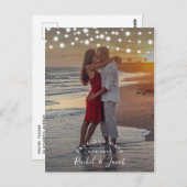 String Lights Sla de datum op Full-Photo Card Briefkaart (Voorkant / Achterkant)