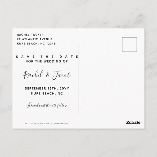 String Lights Sla de datum op Full-Photo Card Briefkaart (Achterkant)