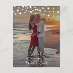 String Lights Sla de datum op Full-Photo Card Briefkaart