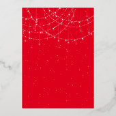 String Lights Snow Red-kerstfeestfeest - Echte lux Folie Uitnodiging (Achterkant)