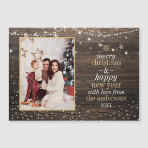 String Lights & Snowflakes   Houten vakantiefoto