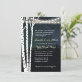 String Lights Stars Birch Tree Wedding Invitations (Debout devant)