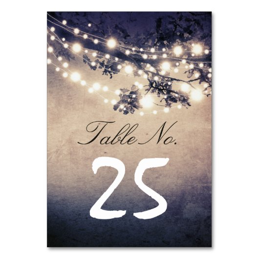 String Lights takken tabel nummer kaarten (Achterkant)