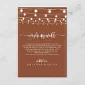String Lights Terracotta Bruiloft Wishing Well Informatiekaartje (Voorkant)