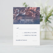 String Lights Tree  Blauw Rustiek RSVP Kaartje (Staand voorkant)