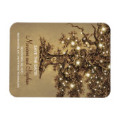 String Lights Tree Rustic De datum opslaan Magneet (Horizontaal)