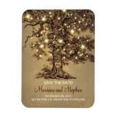 String Lights Tree Rustic De datum opslaan Magneet (Verticaal)