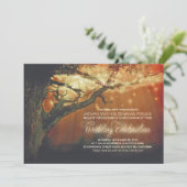 String Lights Tree Rustic Forest Huwelijksuitnodig Kaart (Staand voorkant)