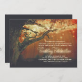 String Lights Tree Rustic Forest Huwelijksuitnodig Kaart (Voorkant / Achterkant)