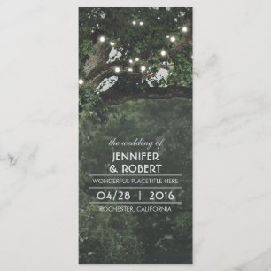 String Lights Tree-Rustic Woodland bruiloft progra Programma