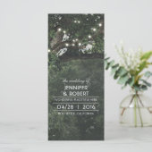 String Lights Tree-Rustic Woodland bruiloft progra Programma (Staand voorkant)