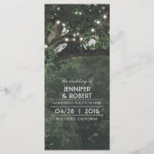 String Lights Tree-Rustic Woodland bruiloft progra Programma (Voorkant)