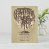 String Lights Tree Rustiek Vrijgezellenfeest Kaart (Staand voorkant)