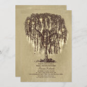 String Lights Tree Rustiek Vrijgezellenfeest Kaart (Voorkant / Achterkant)